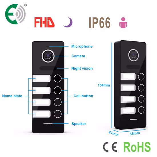 HD 10 polegadas Sistema de intercomunicação de porta de vídeo Intercomunicador de segurança doméstica 4 fios interfones de porta de vídeo